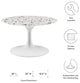 Coffee Table, Round, White, Wood, Metal Steel, Modern, Lounge Hotel Hospitality