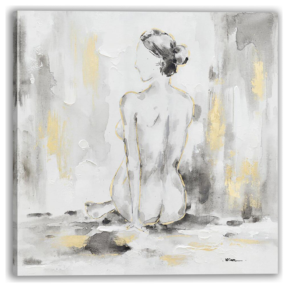 Abstract art beautiful woman -  Oil Painting Print on Wrapped Canvas, Wall Decor