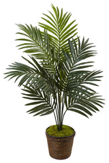 4' Kentia Palm Artificial Tree, Coiled Rope Planter