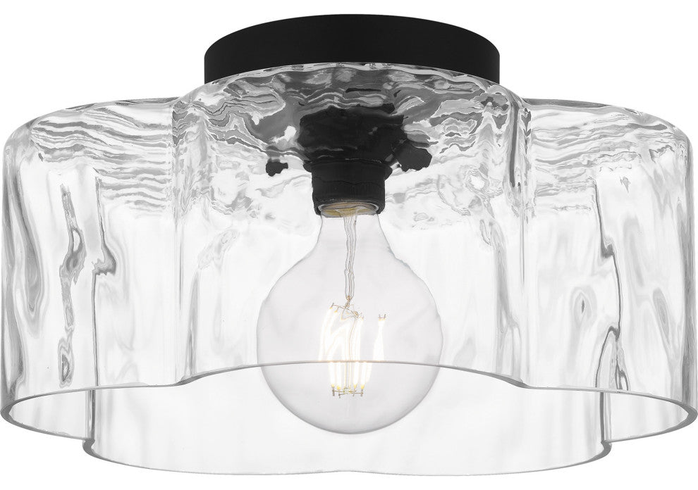 Quoizel QSF6760 Lilly 14"W Flush Mount Drum Ceiling Fixture - Matte Black