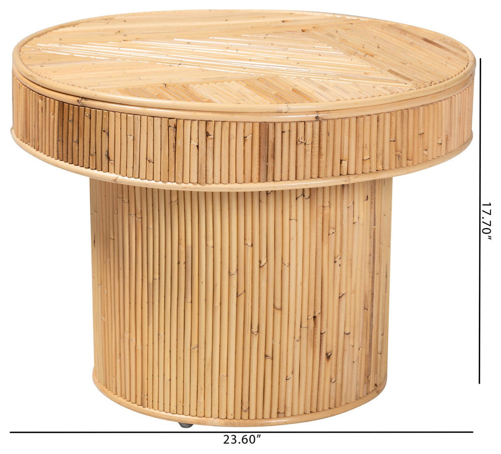 Natalia Natural Rattan End Table