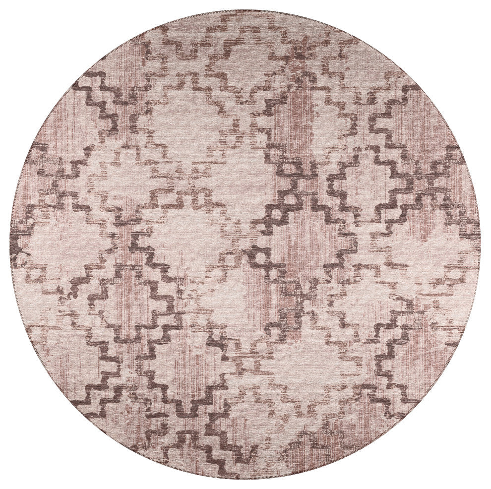 Indoor/Outdoor Sedona SN15 Walnut Machine Washable 6' x 6' Round Rug