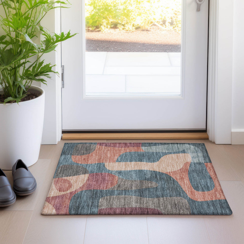Machine Washable Indoor/Outdoor Chantille ACN1867 Sage 1'8" x 2'6" Rug