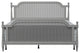 Melanie Bed, Metal Bed Rails Included, Gray, King