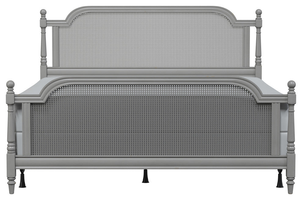 Melanie Bed, Metal Bed Rails Included, Gray, King