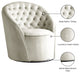 Alessio Velvet Upholstered Accent Chair, Cream