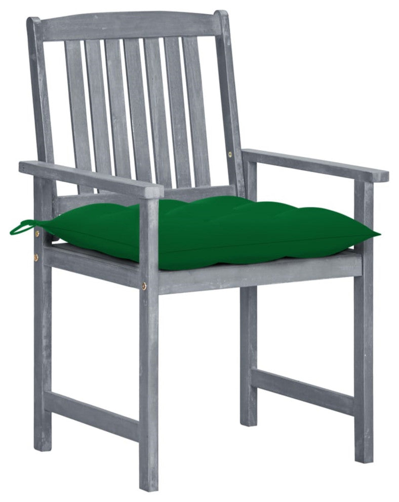 Vidaxl Garden Chairs With Cushions, Set of 8, Solid Acacia Wood Gray