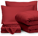 Bare Home 7-Piece Queen, King & Cal King Bed-in-a-Bag, Red, Red, King