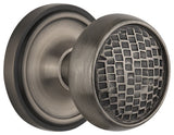 Classic Rosette Privacy Craftsman Knob, Antique Pewter