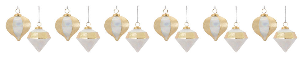 Irredescent Glass Ornamnet, Set of 6