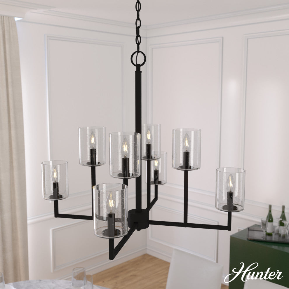 Kerrison Natural Iron With Seeded Glass 8 Light Chandelier Ceiling