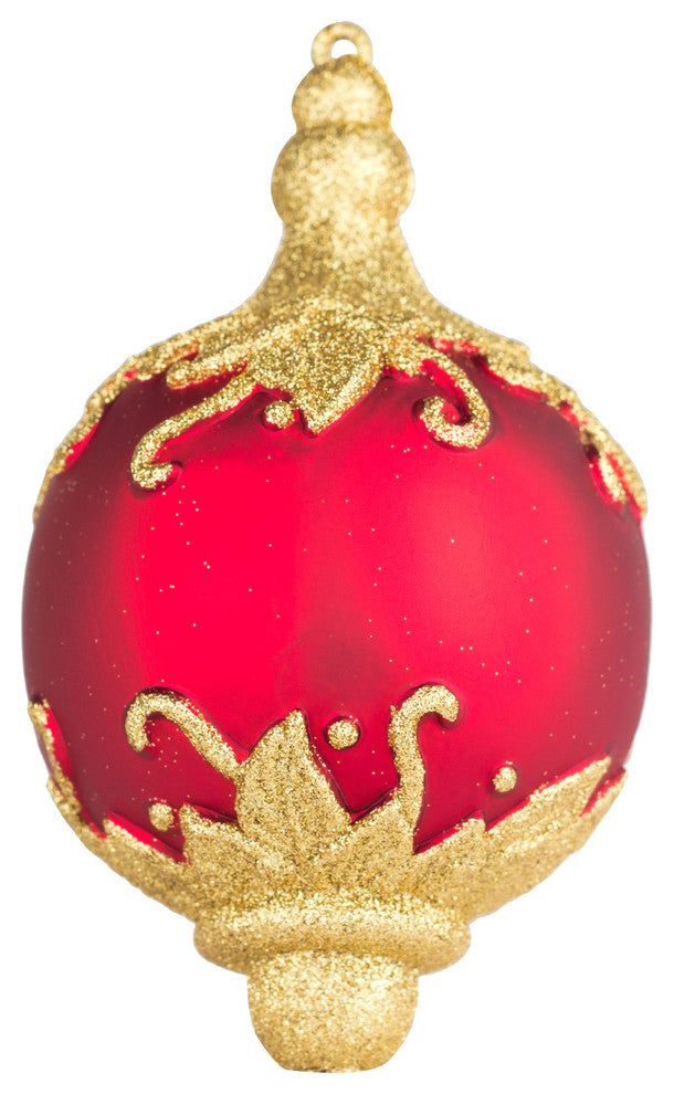 Wl-Fin-100-Trad - 4" Finial Ornament Red And Gold