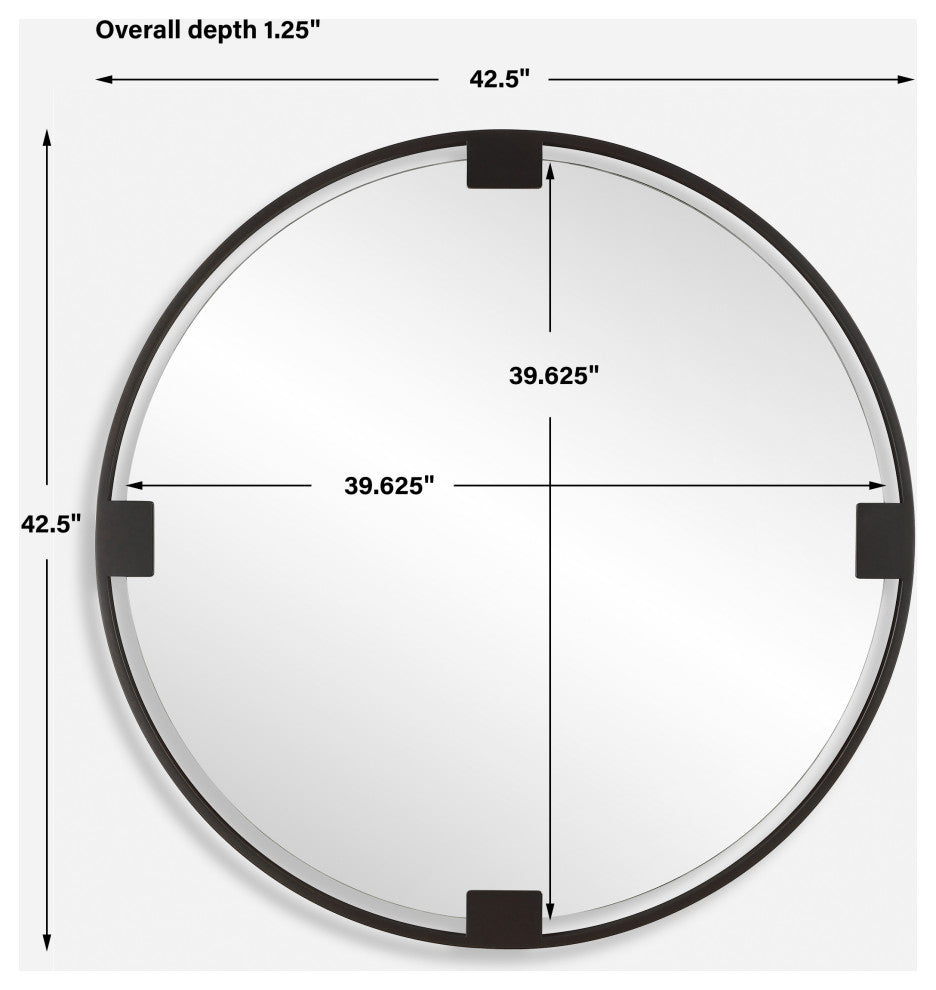 Uttermost Cornelia Black Round Mirror