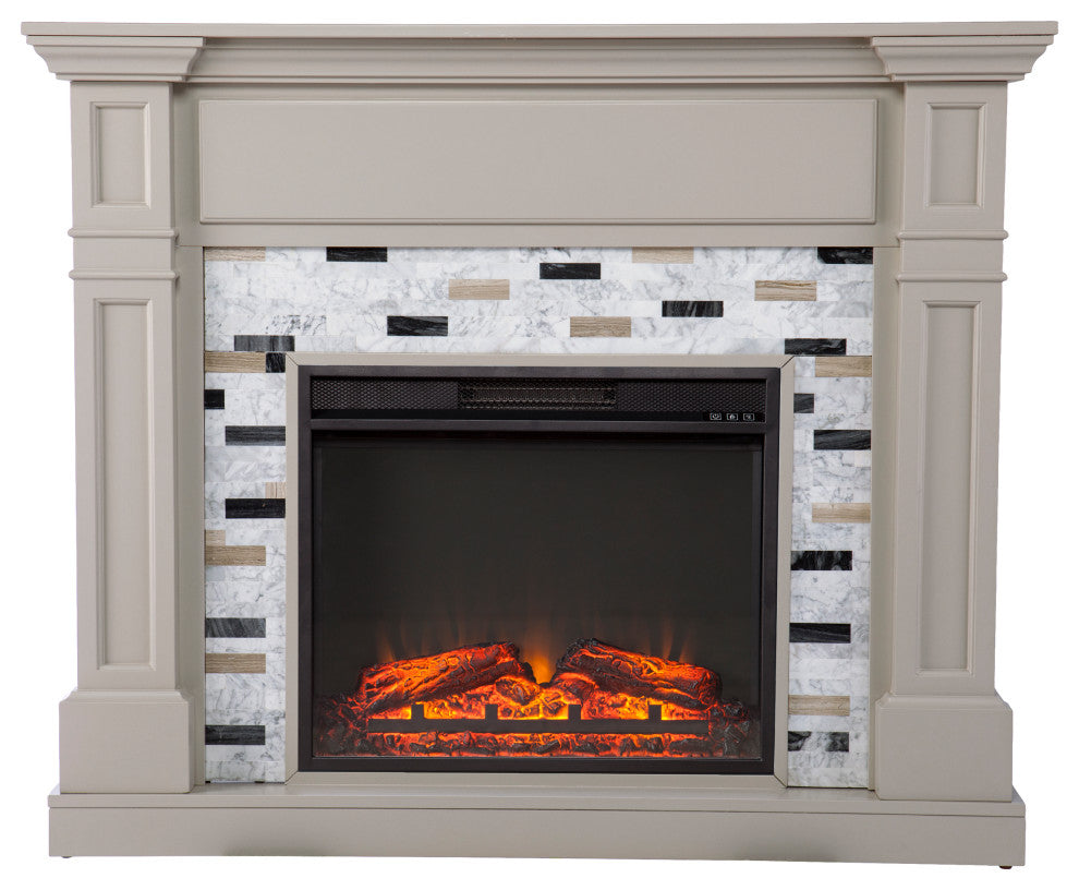 Sherborne Base Electric Fireplace With Marble Surround