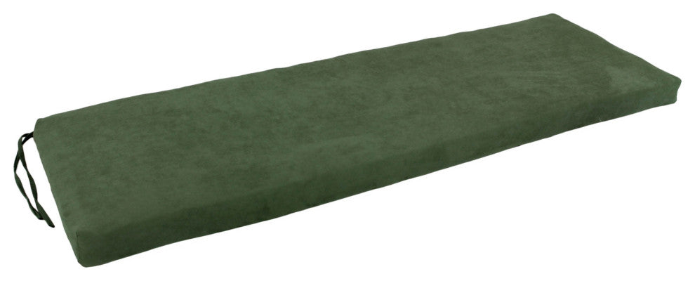 63"X19" Solid Microsuede Bench Cushion, Hunter Green