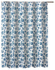 Benzara BM293486 Shower Curtain, Blue Seashells Print, Button Holes, Microfiber