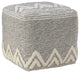 Modern Tufted Geometric Peaks Pouf