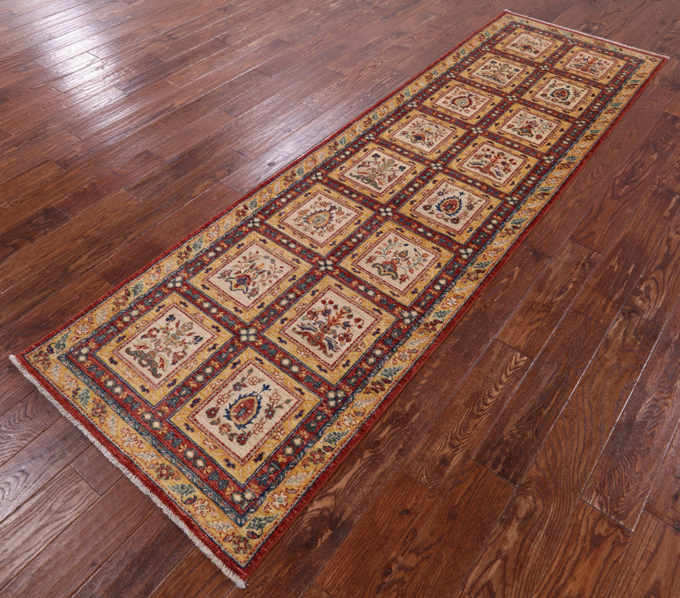 Runner Handmade Persian Garden Design Rug 2' 11" X 9' 8" Q10678