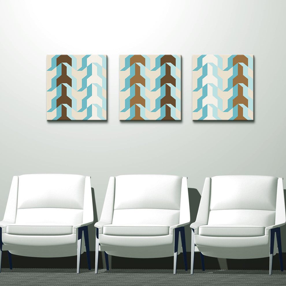 Geometric Study XX Canvas Wall Art 3-Piece Set