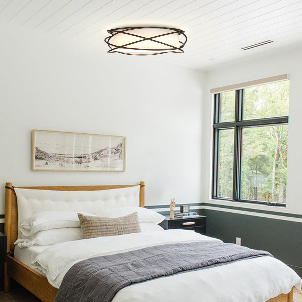 19.6 in. LED Flush-Mount Ceiling Lighting With Shade