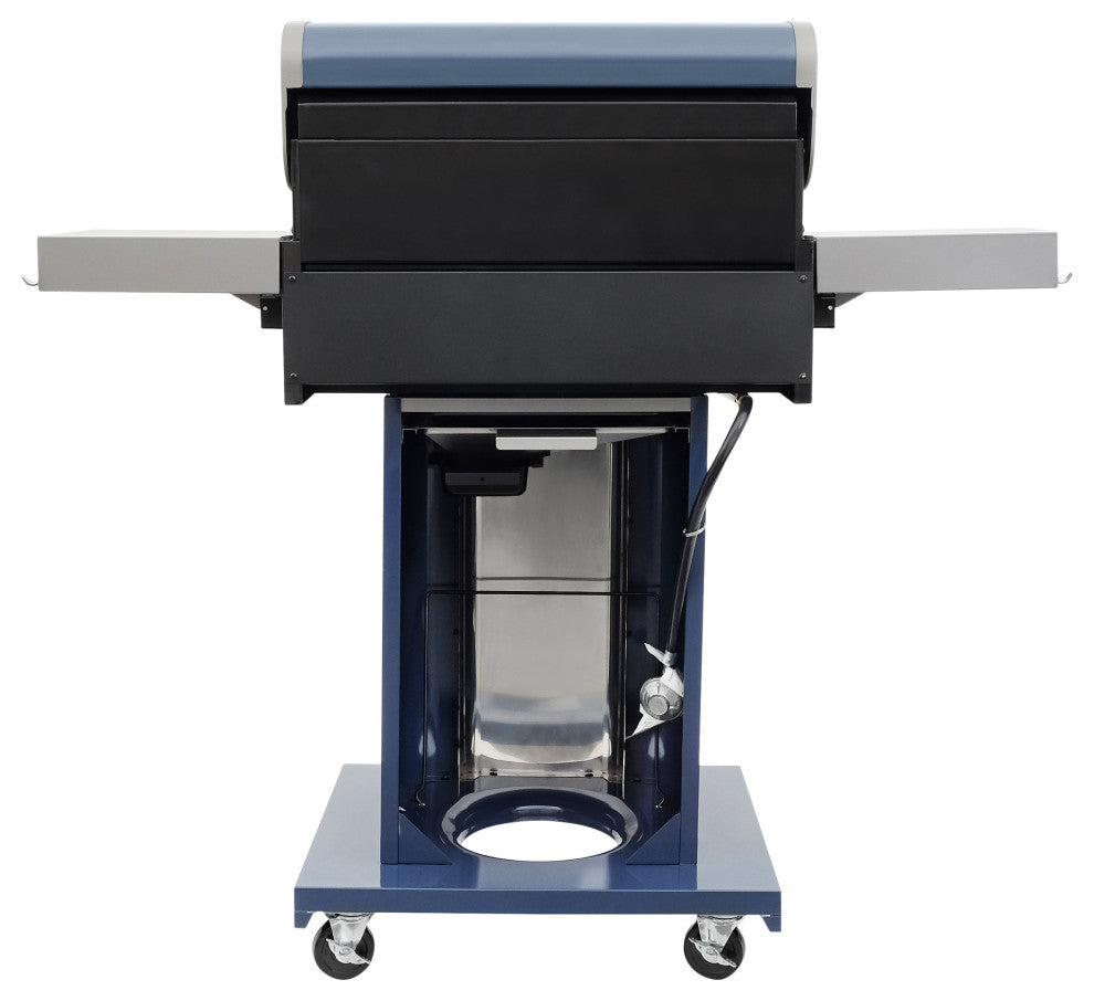 Permasteel 3 Burner Propane Gas Grill with Folding Side Shelves, Azure