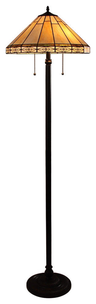 CHLOE Lighting CH31315MI18-FL2 BELLE Mission Tiffany-style Blackish Floor Lamp