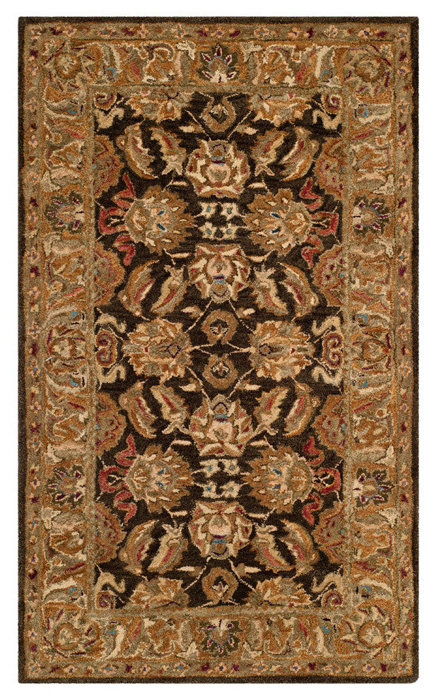 Safavieh Anatolia Collection AN615 Rug, Dark Brown/Gold, 3'x5'