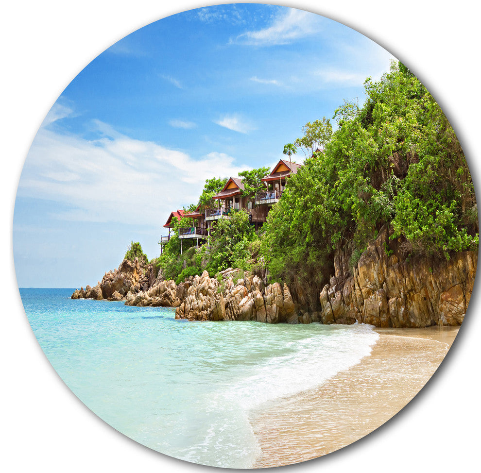 Resorts On The Rock, Seashore Round Wall Art, 38"