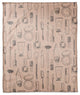 Gray Makeup Icons on Pink 50x60 Coral Fleece Blanket