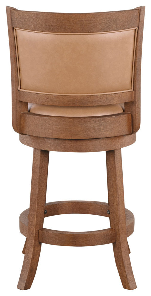 Augusta Swivel Counter Stool, Chestnut Wire-Brush