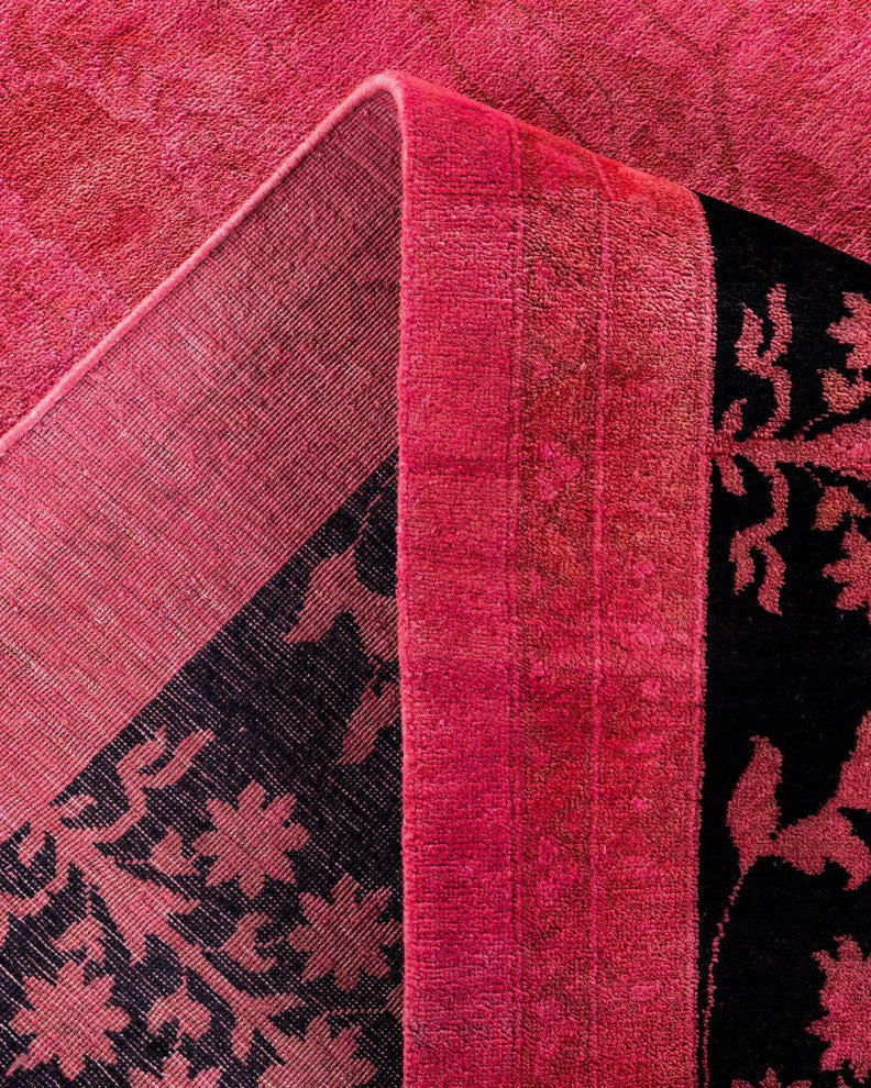 Overdyed, One-of-a-Kind Hand-Knotted Area Rug Pink, 10'1"x13'6"