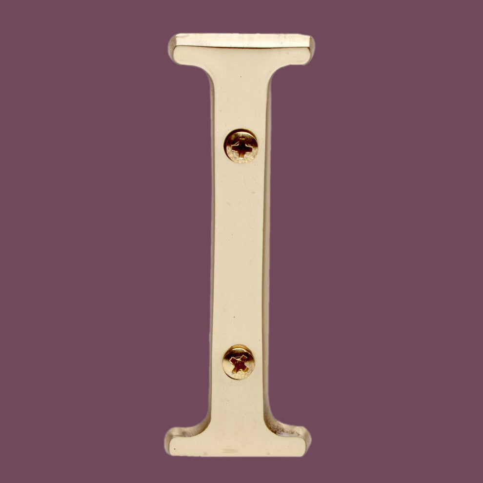 Letter "I" House Letters Solid Bright Brass 3" |