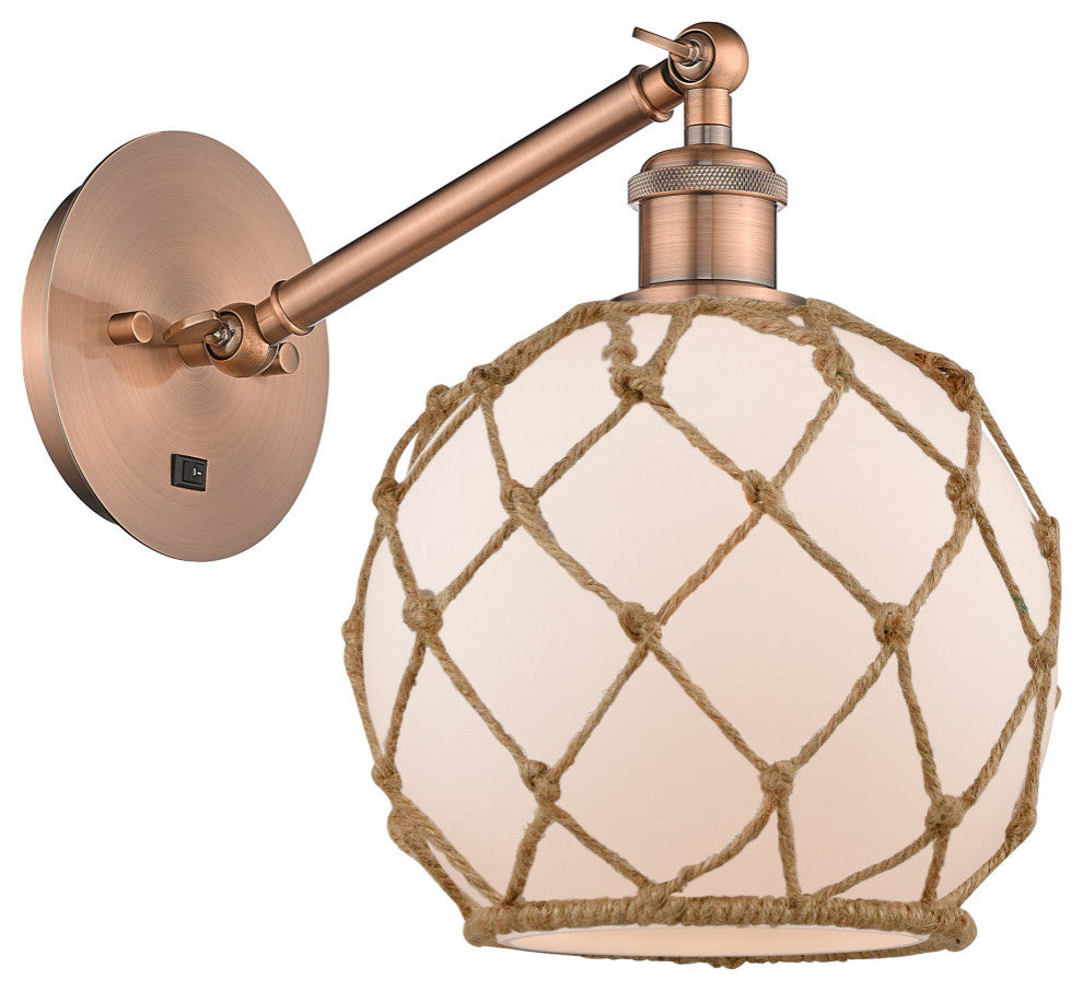 Innovations 317-1W-AC-G121-8RB-LED 1-Light Sconce, Antique Copper