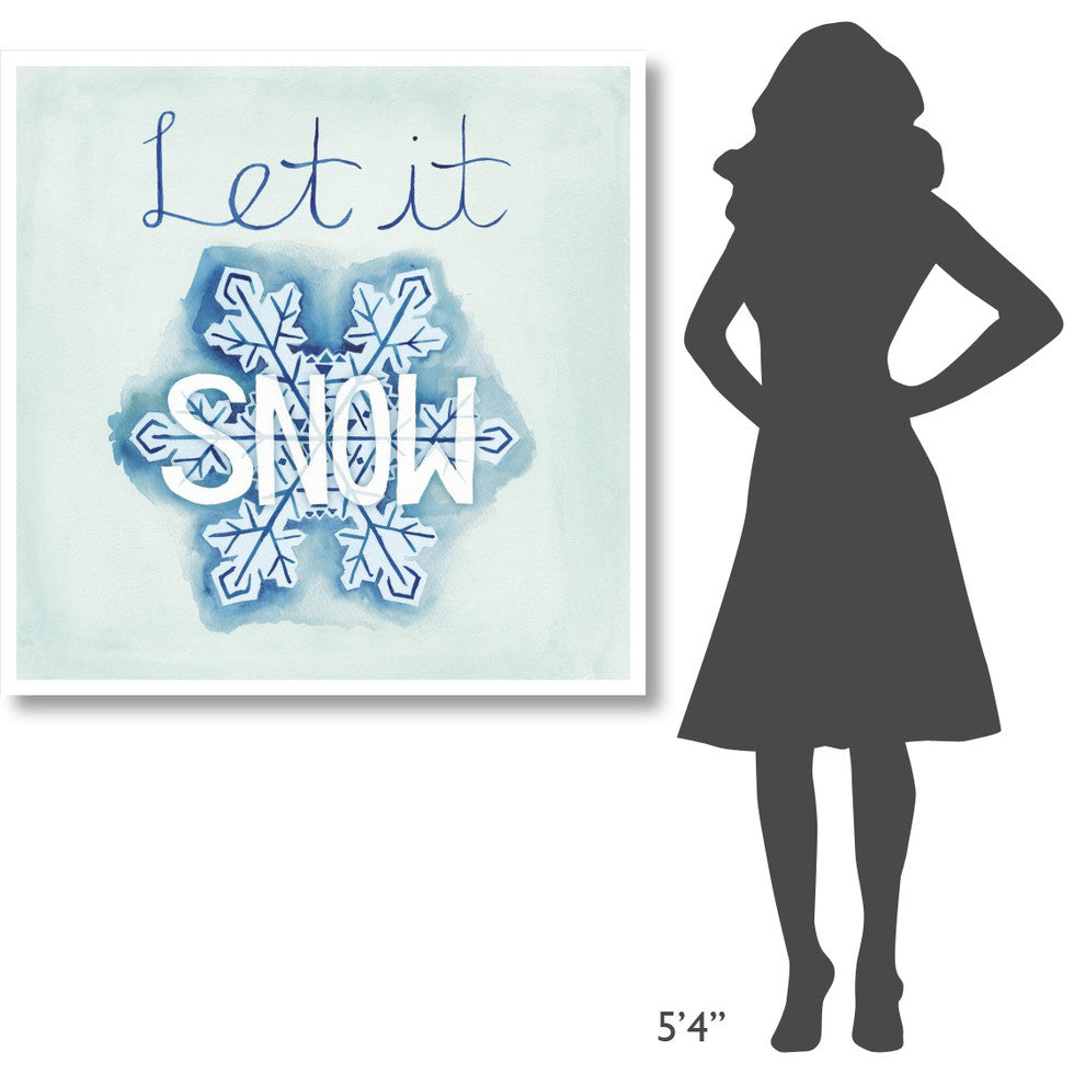 "Snowflake Sayings I" Digital Paper Print by Elyse DeNeige, 42"x42"