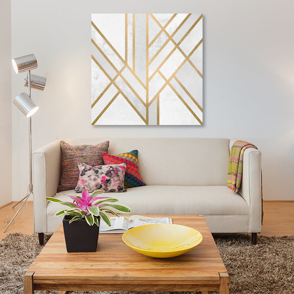 "Art Deco Geometry II" by Elisabeth Fredriksson, Canvas Print, 12"x12"