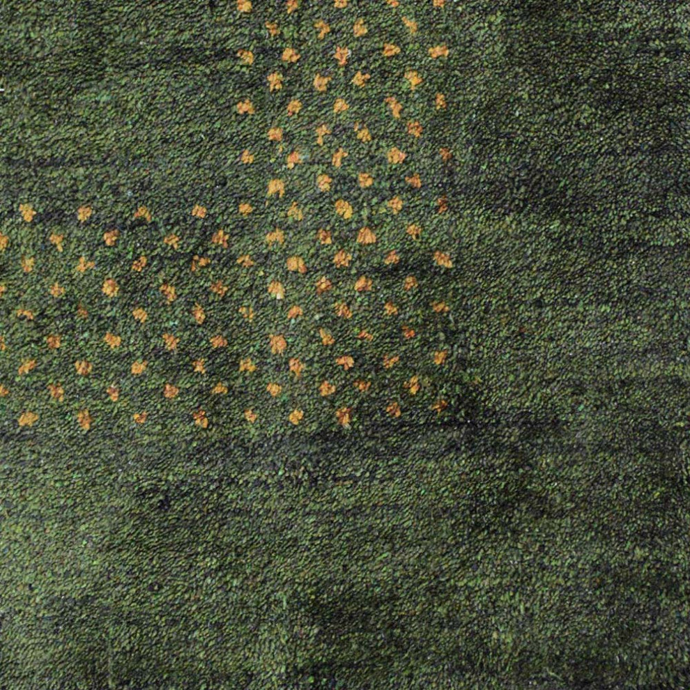 HAND KNOTTED LOOM SILK ECO-FRIENDLY AREA RUG -6'x9',Rectangle,Green,Contemporary
