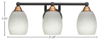 Paramount 3-Light Bath Bar, Matte Black & Brass, 5" White Linen Glass