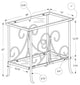 Accent Table, Silver Metal With Tempered Glass