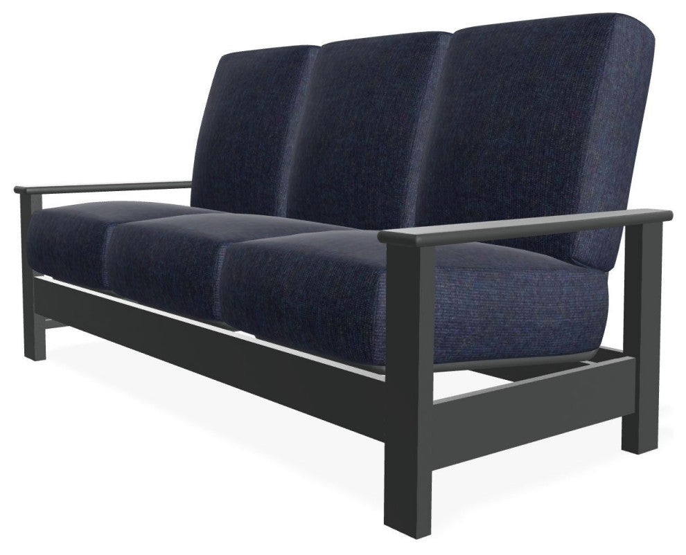 Leeward Deep Seat 3-Seat Outdoor Sofa, Indigo/Graphite