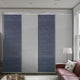 Azure-Dappled Iron 4-Panel Track Extendable Vertical Blinds 94"Hx48-88"W