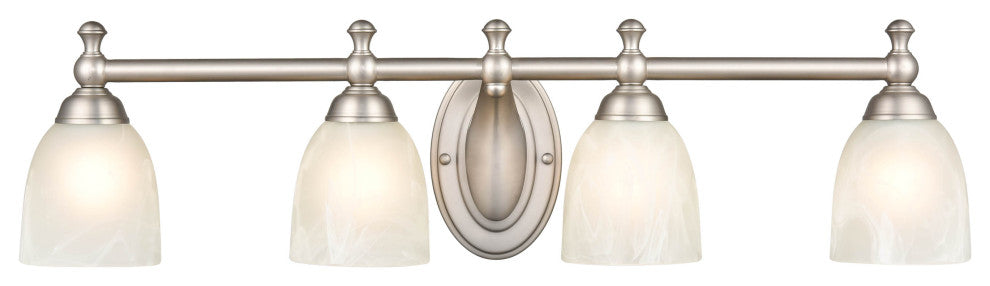 4 Light 30" Satin Nickel Bathroom Vanity Light
