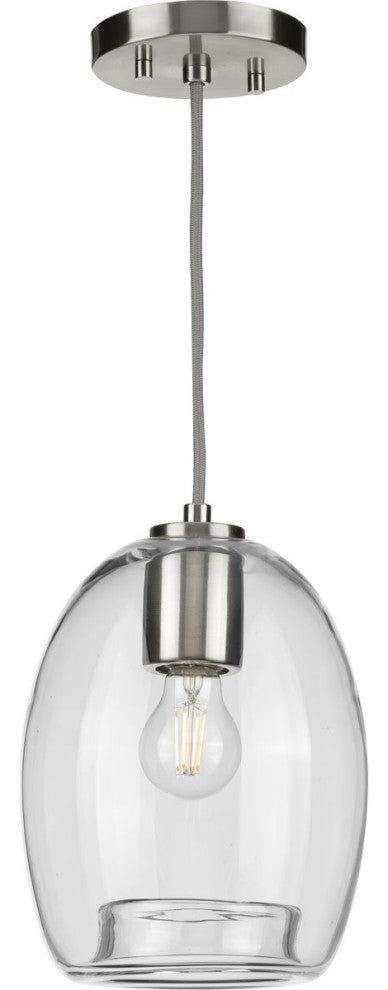 Caisson Collection Brushed Nickel 1-Light Mini-Pendant