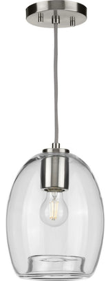 Caisson Collection Brushed Nickel 1-Light Mini-Pendant