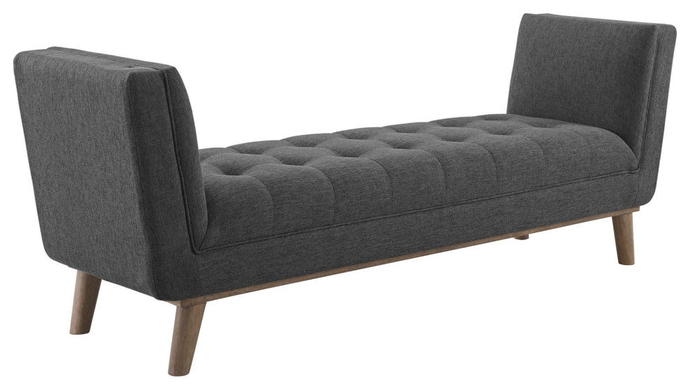 Haven Tufted Button Upholstered Fabric Accent Bench
