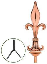 Fleur-De-Lis Polished Copper Rooftop Finial