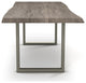 Brooks Dining Table, Sandblasted Gray, Pewter, 40"x92", U-Base