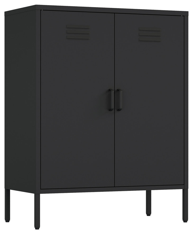 Manhattan Comfort 2-Piece Naomi Accent Cabinet and Storage Cabinet