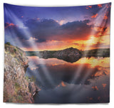Large Summer Clouds Reflection Landscape Photography Wall Tapestry, 92"x78"