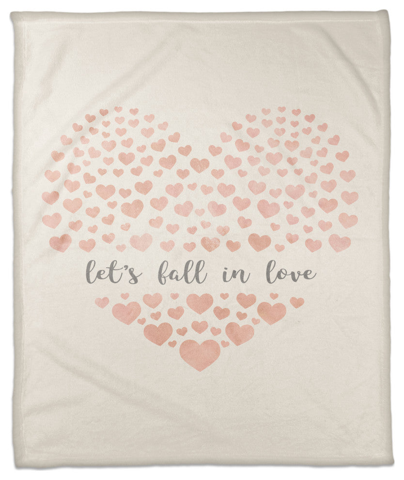 Let's Fall in Love 50x60 Coral Fleece Blanket