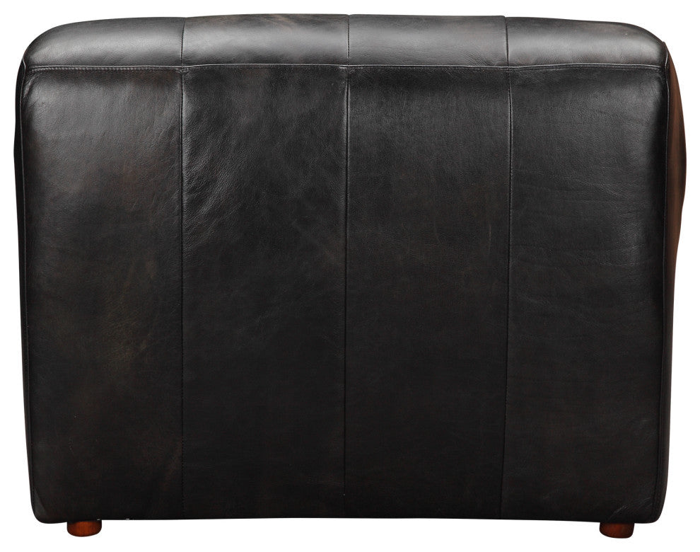 Ramsay Leather Chaise Antique Black
